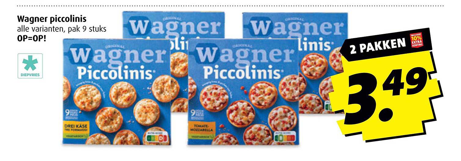 Wagner piccolinis alle varianten, pak 9 stuks OP=OP!