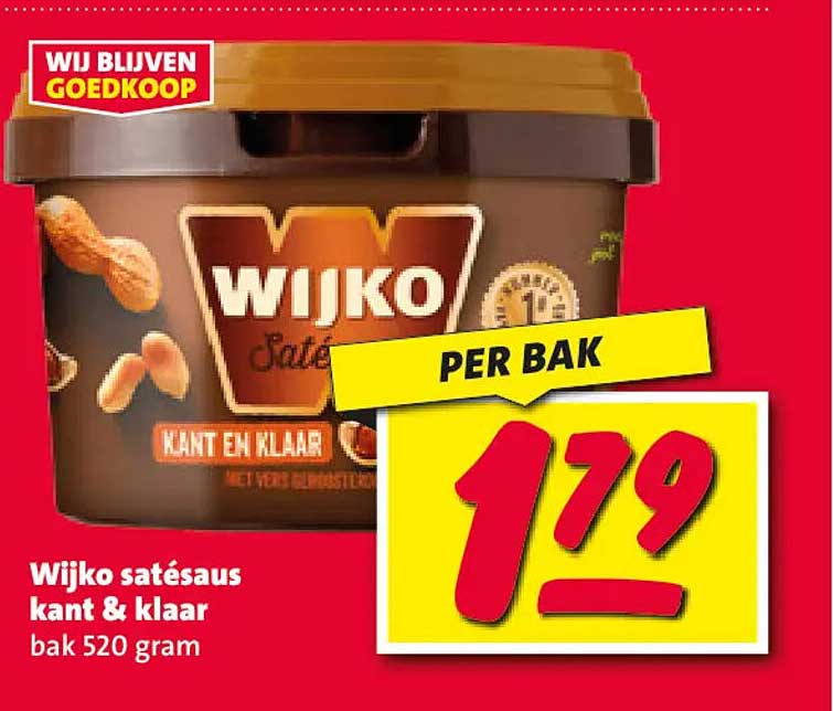 Wijko satésaus kant & klaar bak 520 gram