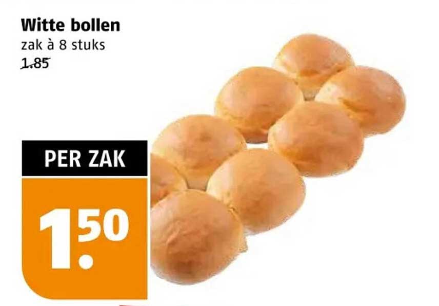 Witte bollen zak à 8 stuks