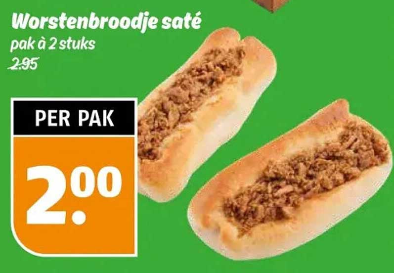 Worstenbroodje saté pak à 2 stuks