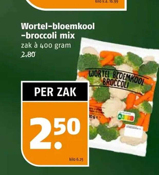 Wortel-bloemkool-broccoli mix