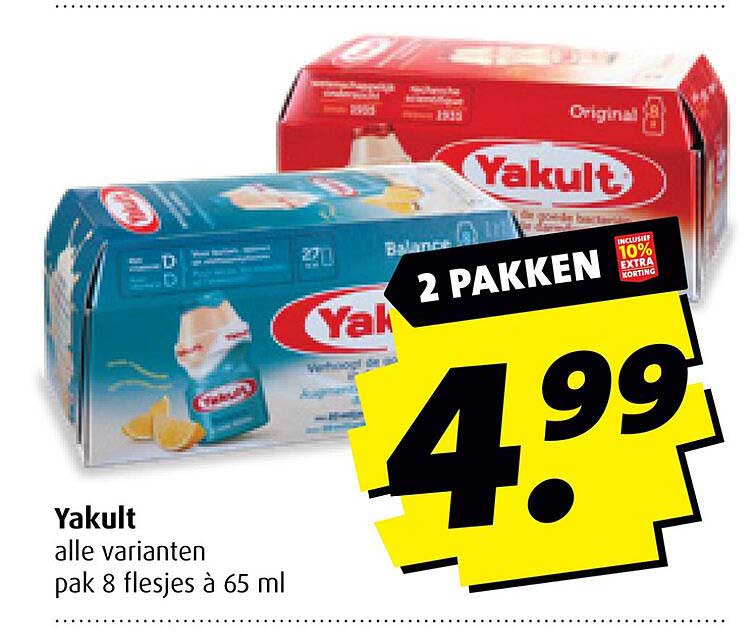 Yakult alle varianten pak 8 flesjes à 65 ml