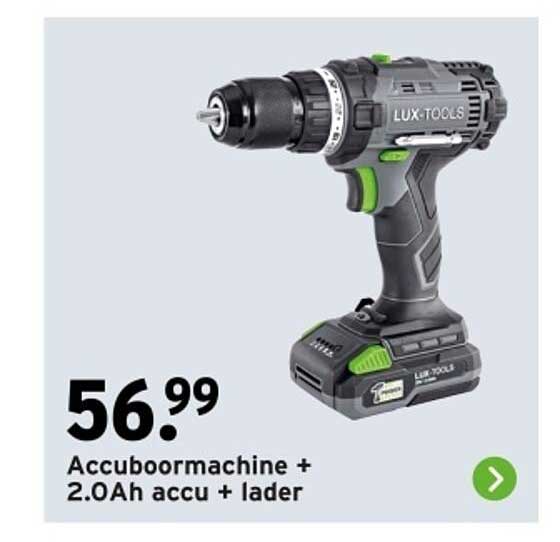 Accuboormachine + 2.0Ah accu + ladder