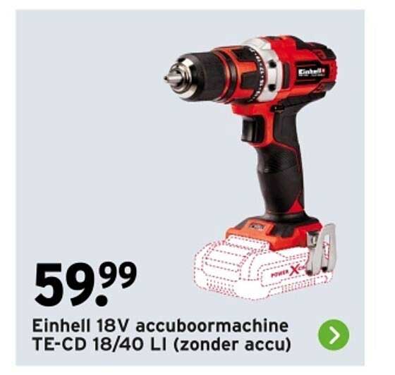 Einhell 18V accuboormachine TE-CD 18/40 LI (zonder accu)
