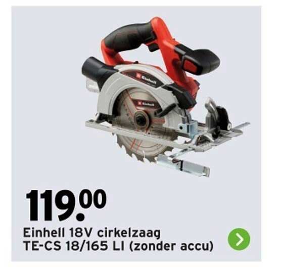Einhell 18V cirkelzaag TE-CS 18/165 LI (zonder accu)