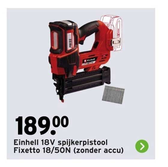 Einhell 18V spijkerpistool Fixetto 18/50N (zonder accu)