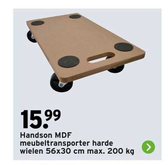 Handson MDF meubeltransporteur harde wielen