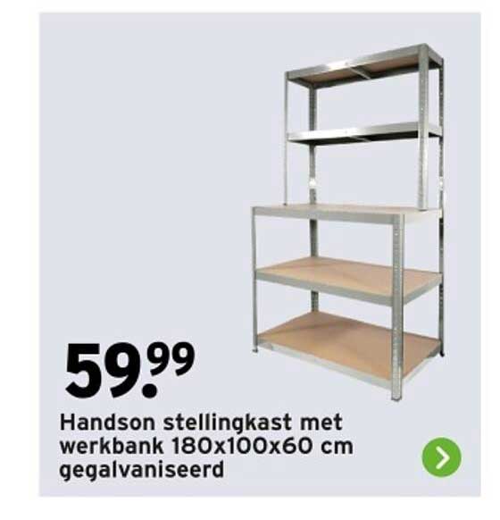 Handson stellingkast met werkbank