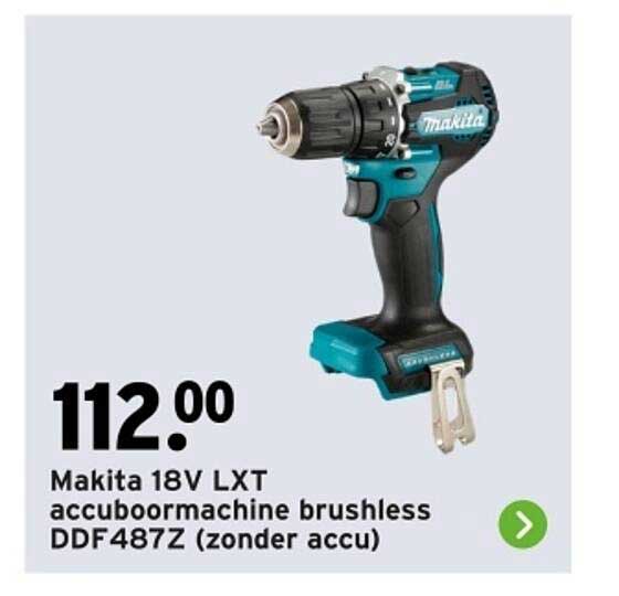 Makita 18V LXT accuboormachine brushless DDF487Z (zonder accu)