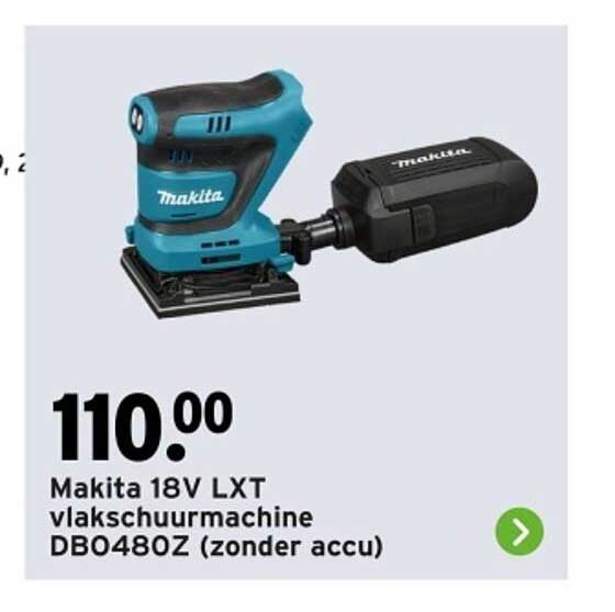 Makita 18V LXT vlakschuurmachine DBO480Z (zonder accu)