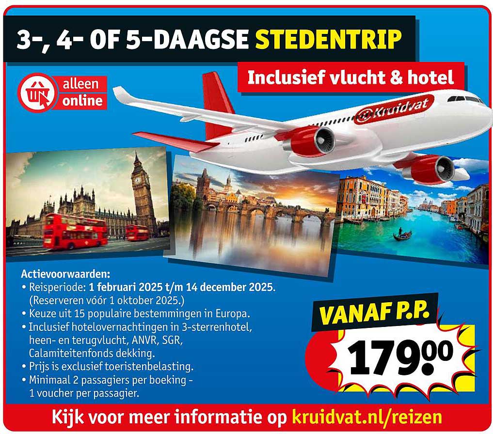 3-, 4- OF 5-DAAGSE STEDENTRIP
