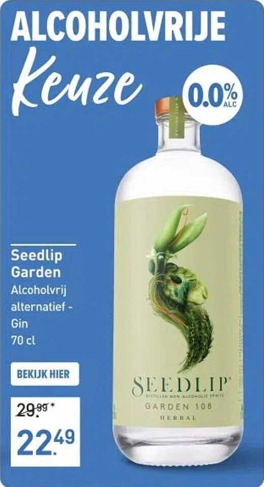 Seedlip Garden Alcoholvrij Alternatief - Gin 70 Cl Aanbieding bij Gall ...