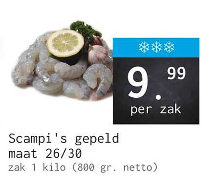 Scampi's gepeld