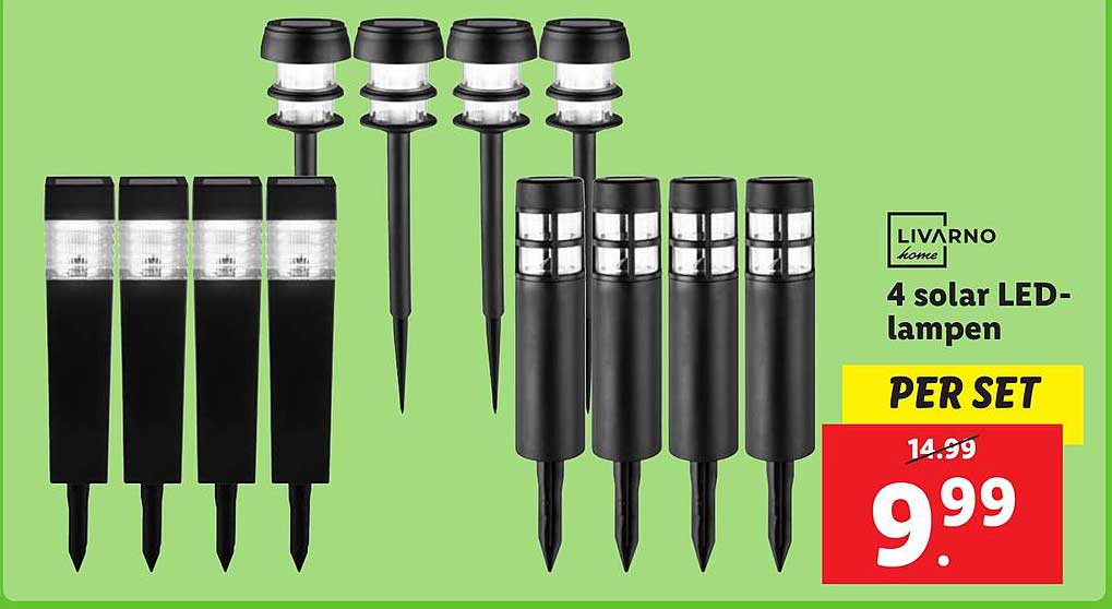 4 solar LED-lampen