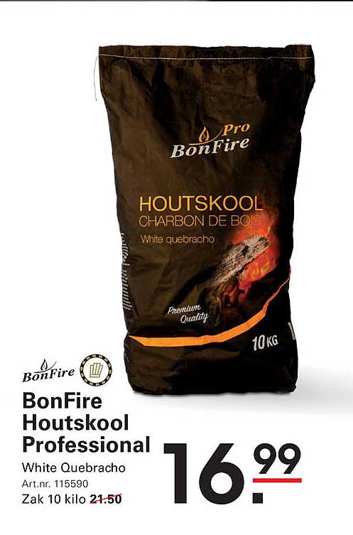 BonFire Houtskoool Professional Zak 10 kilo