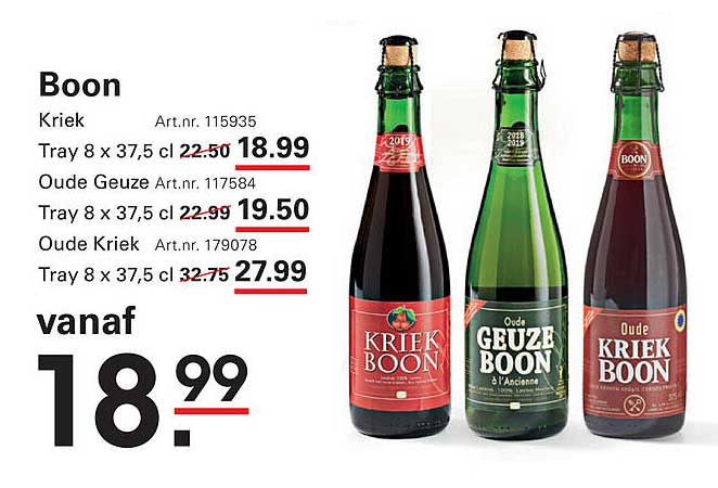 Boon Kriek, Oude Geuze & Oude Kriek vanaf 18.99