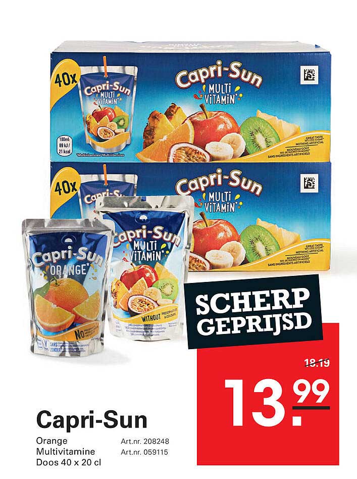 Capri-Sun Orange Multivitamines Doos 40 x 20 cl