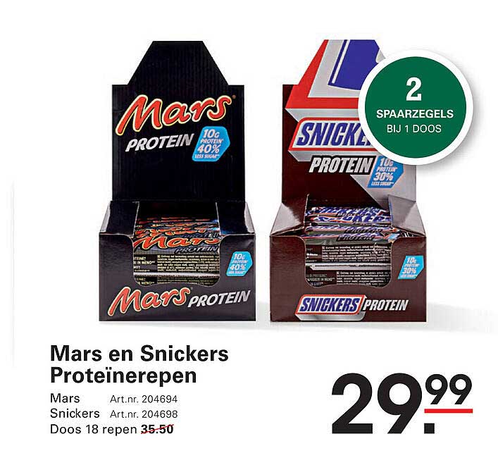 Mars en Snickers Proteïnerepen