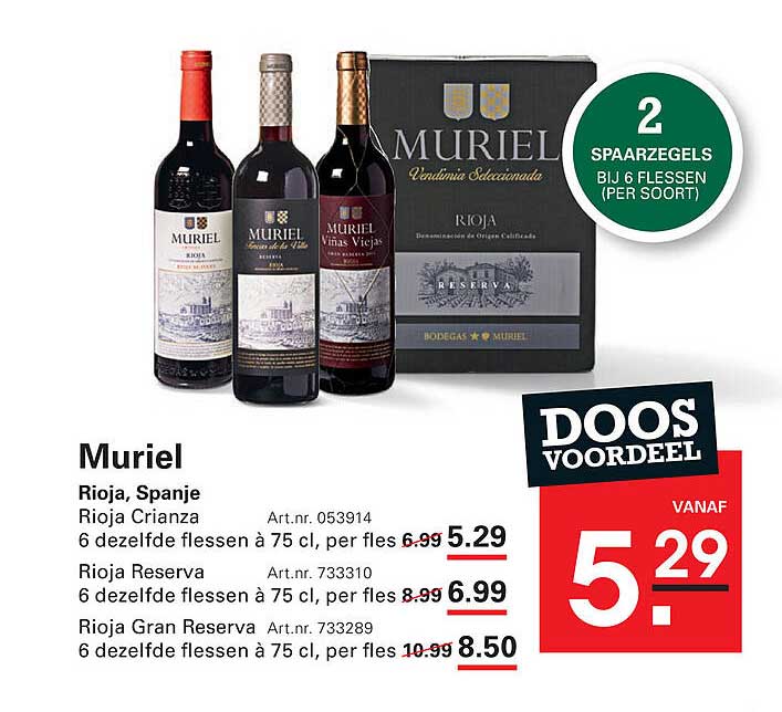 Muriel Rioja Crianza 6 dezelfde flessen à 75 cl, per fles