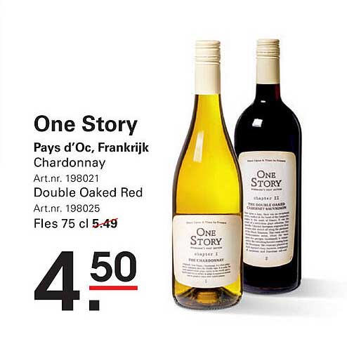 One Story Pays d’Oc, Frankrijk Chardonnay Fles 75 cl