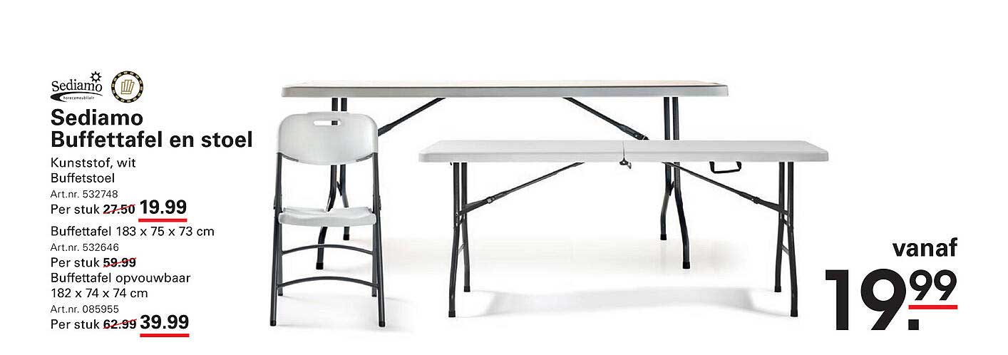 Sediamo Buffettafel en stoel