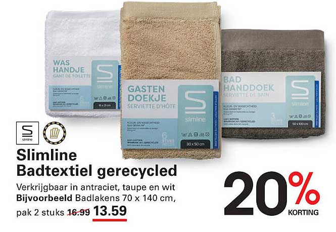 Slimline Badtextiel gerecycled