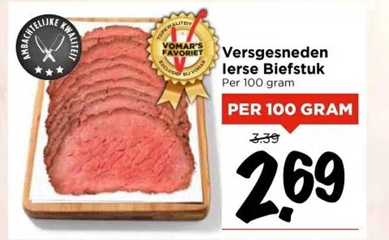 Versgesneden Ierse Biefstuk Per 100 gram