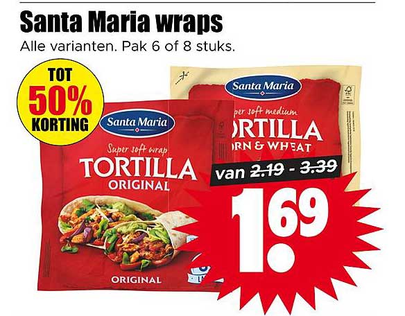 Santa Maria Wraps Aanbieding bij Dirk - FolderFeest.nl
