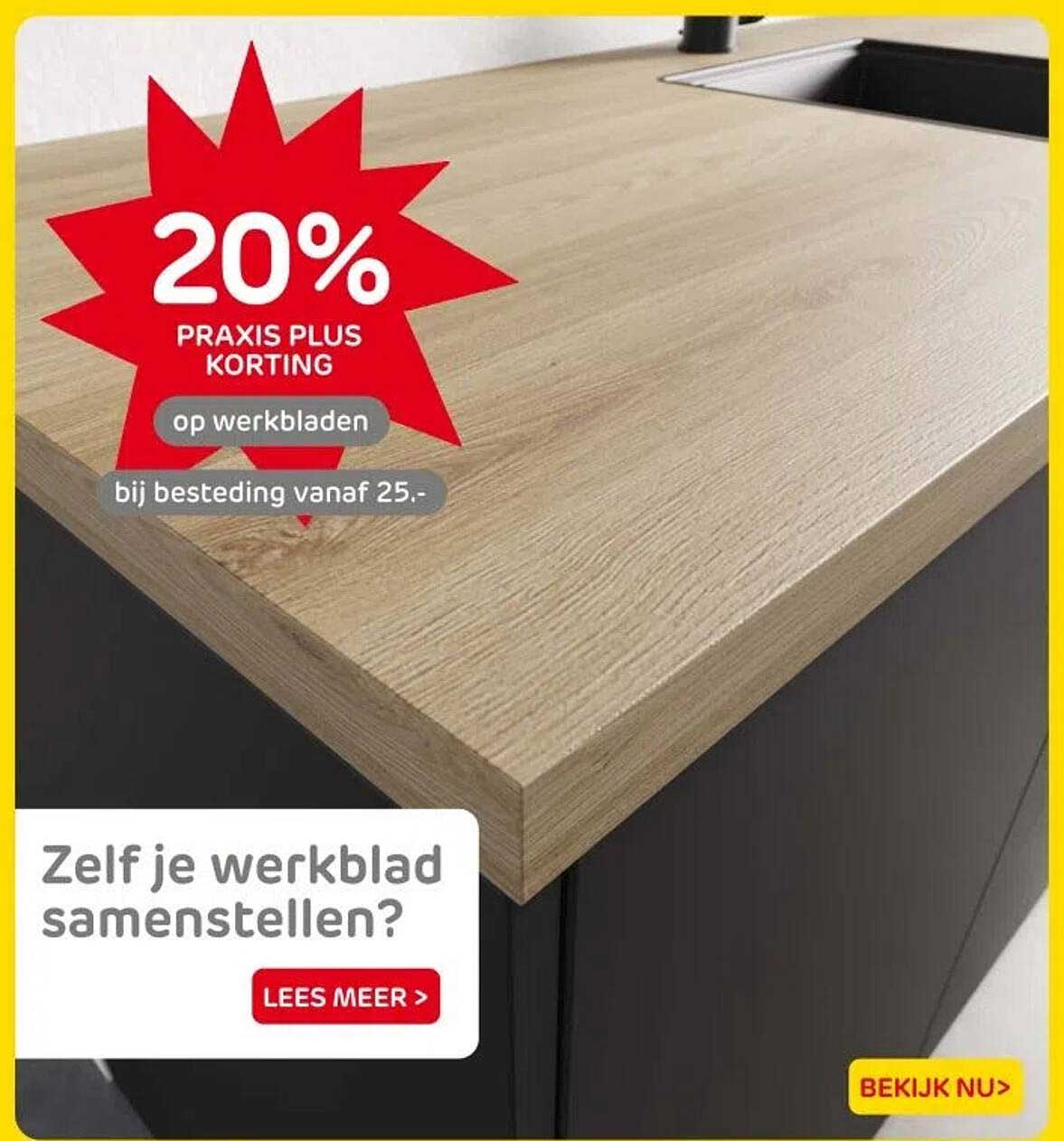 20% PRAKIS PLUS KORTING op werkbladen bij besteding vanaf 25.-