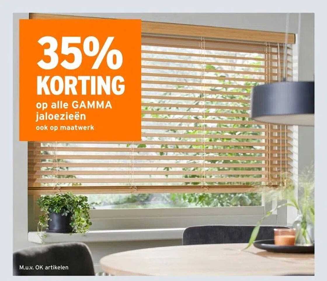 35% KORTING op alle GAMMA jaloezieën ook op maatwerk