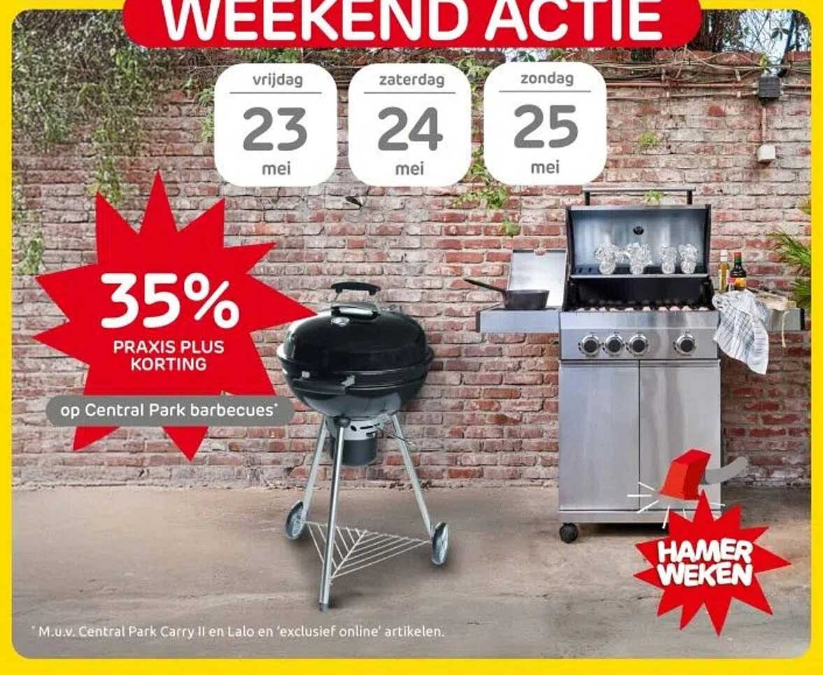 35% PRAKIS PLUS KORTING op Central Park barbecues