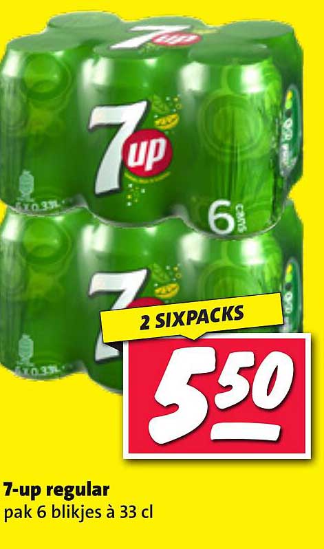 7-up regular pak 6 blikjes à 33 cl