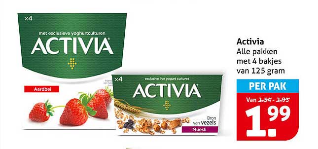 Activia - Alle pakken met 4 bakjes van 125 gram