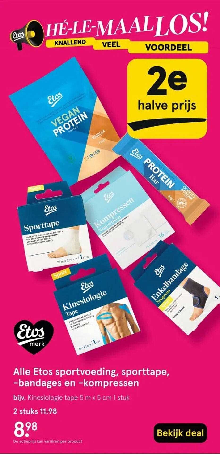 Alle Etos sportvoeding, sporttape, -bandages en -kompressen