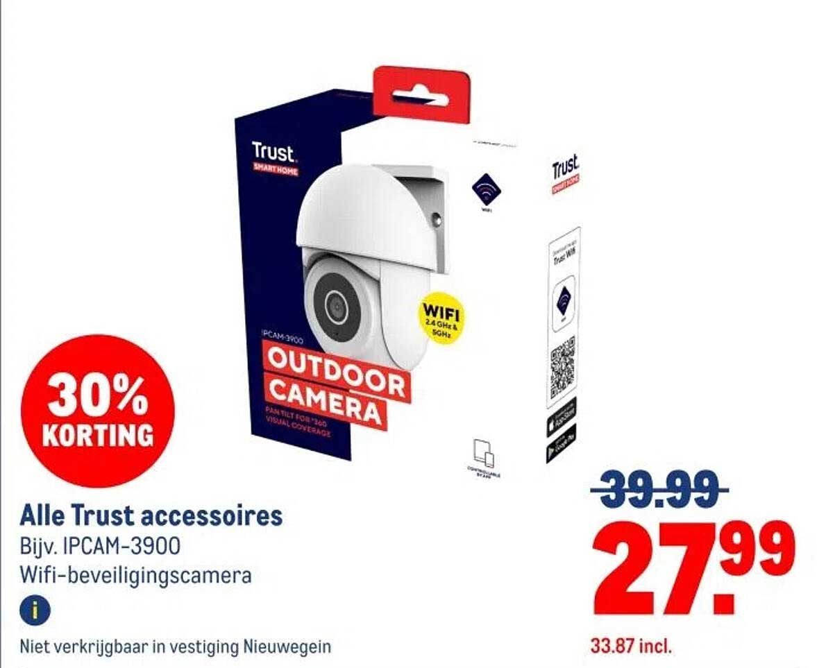 Alle Trust accessoires Bijv. IPCAM-3900 Wifi-beveiligingscamera