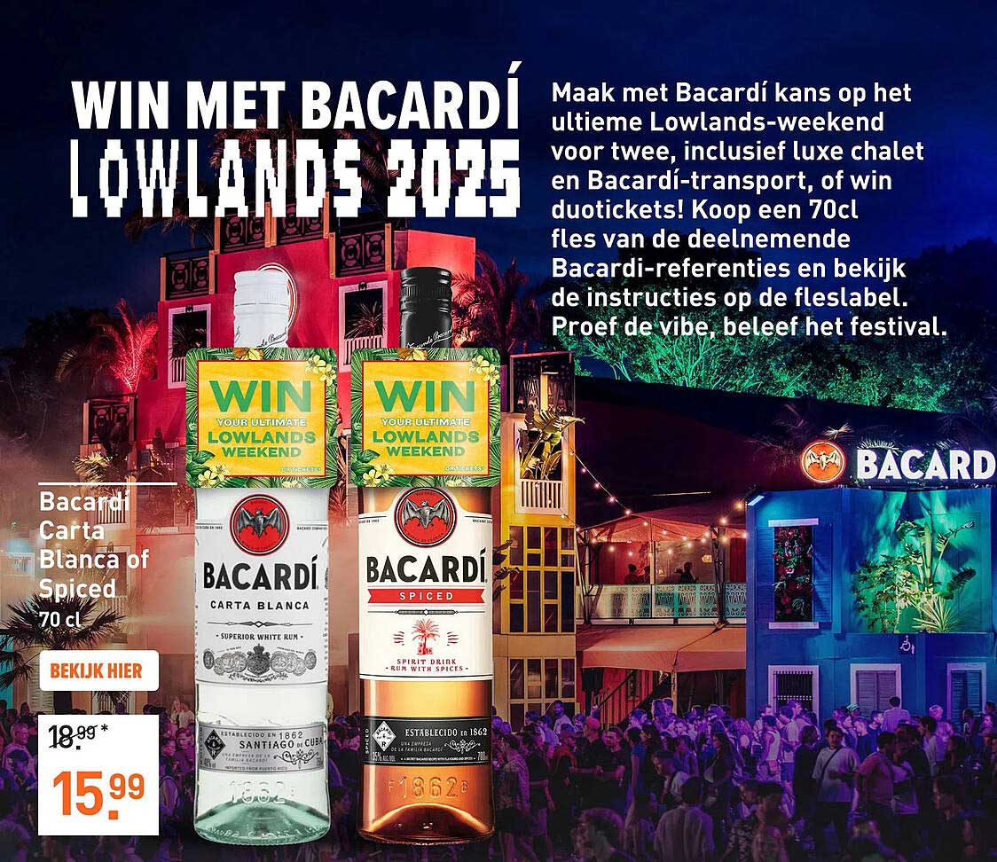 Bacardi Carta Blanca of Spiced 70 cl