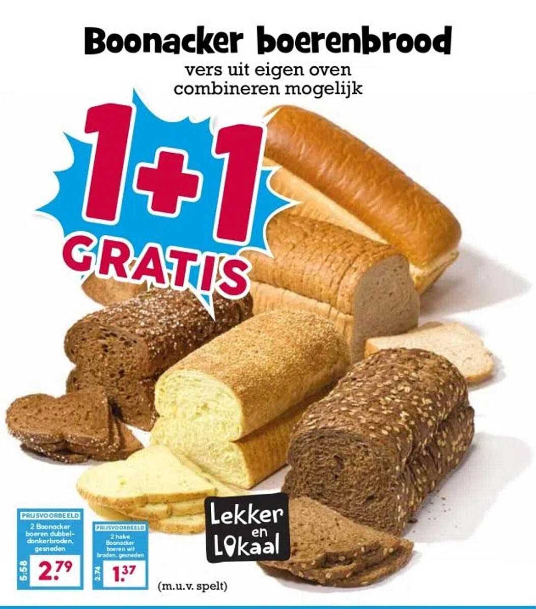 Boonacker boerenbrood 1+1 GRATIS