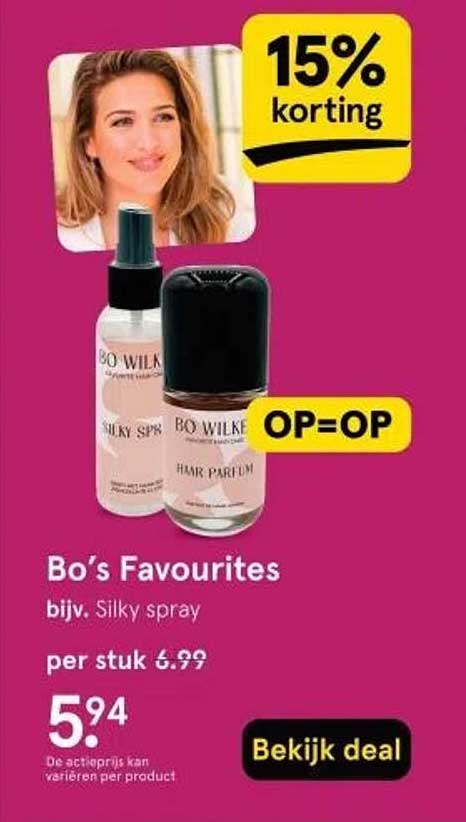 Bo’s Favourites bijv. Silky spray