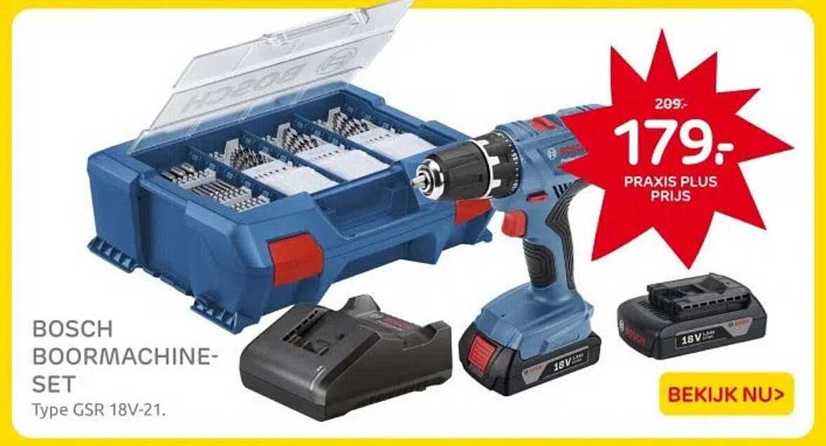 BOSCH BOORMACHINE-SET Type GSR 18V-21