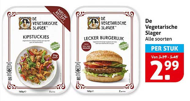 De Vegetarische Slager Alle soorten
