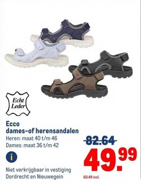 Ecco dames-óf herensandalen