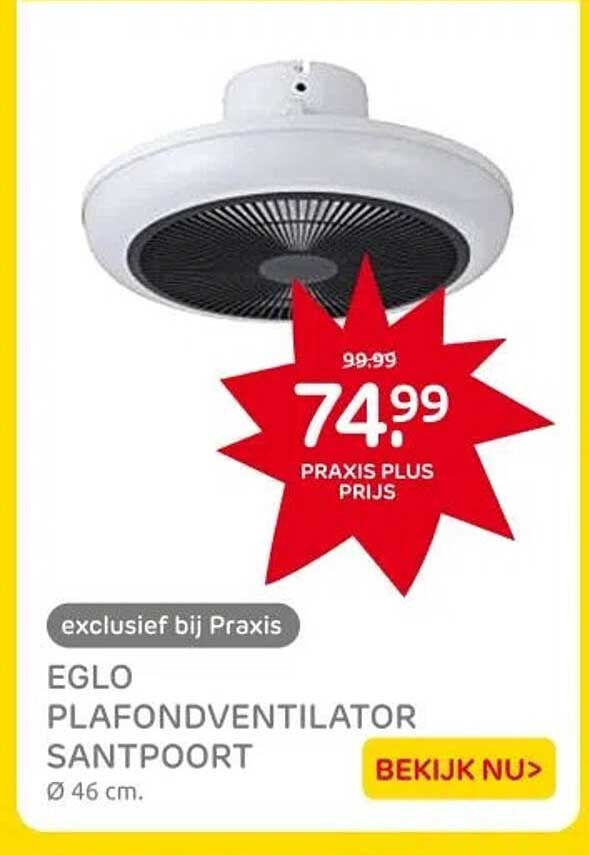 EGLO PLAFONDVENTILATOR SANTPOORT Ø 46 CM.