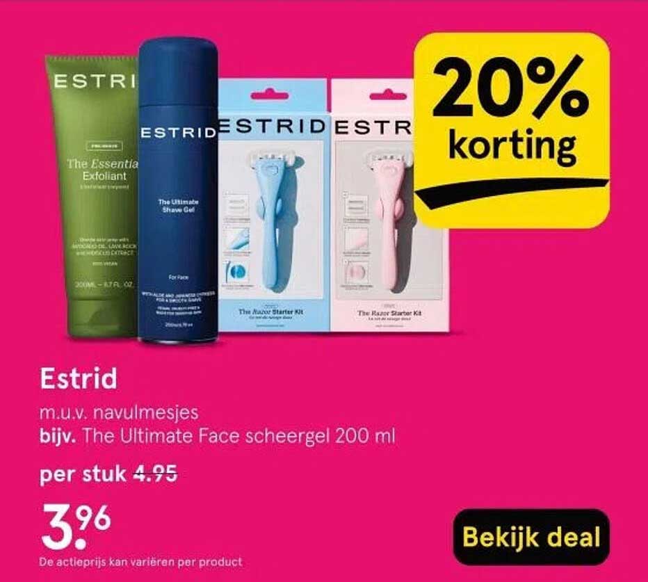 Estrid m.u.v. navulmesjes bijv. The Ultimate Face scheergel 200 ml