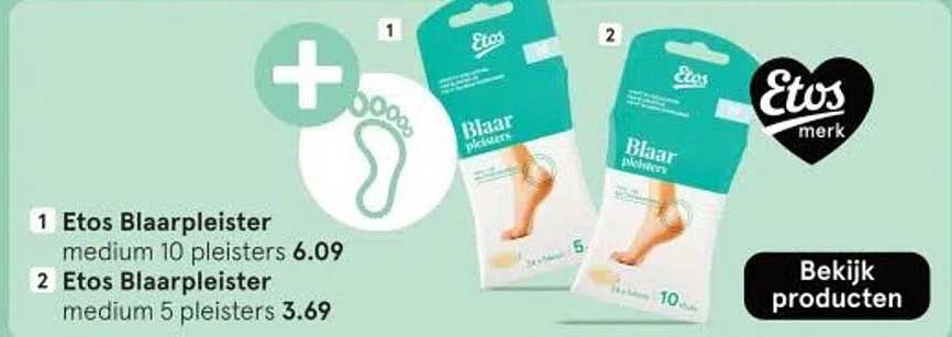 Etos Blaarpleister medium 10 pleisters 6.09