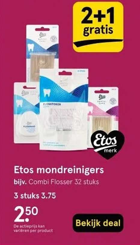 Etos mondreinigers bijv. Combi Flosser 32 stuks