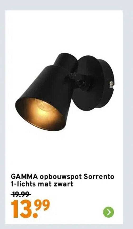 GAMMA opbouwspot Sorrento 1-lichts mat zwart