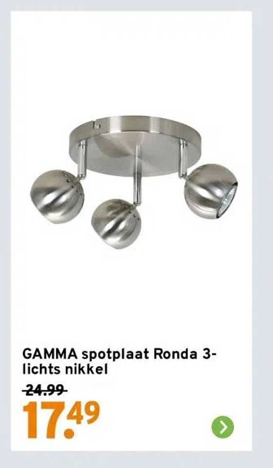 GAMMA spotplaat Ronda 3-lichts nikkel