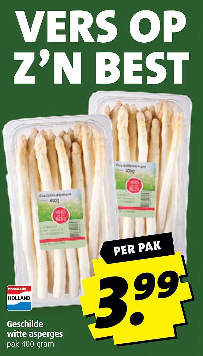 Geschilde witte asperges pak 400 gram
