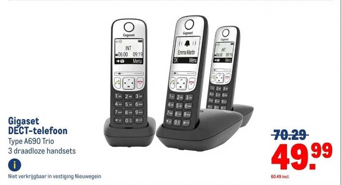 Gigaset DECT-telefoon Type A690 Trio 3 draadloze handsets