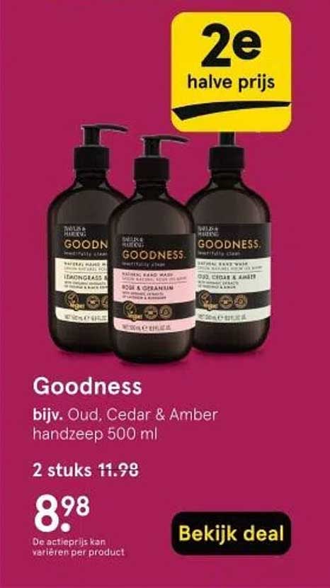 Goodness bijv. Oud, Cedar & Amber handzeep 500 ml